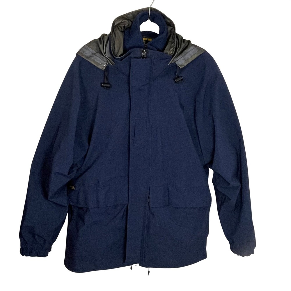 Propper L Made in USA‎ Navy Blue Gore-Tex Hooded Tactical Jacket Removable Liner